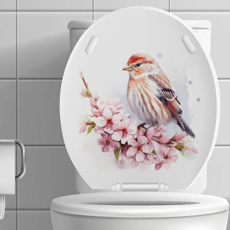 

C60# Cartoon bird wall stickers bathroom toilet decoration decals living room cabinets home decoration self-adhesive murals