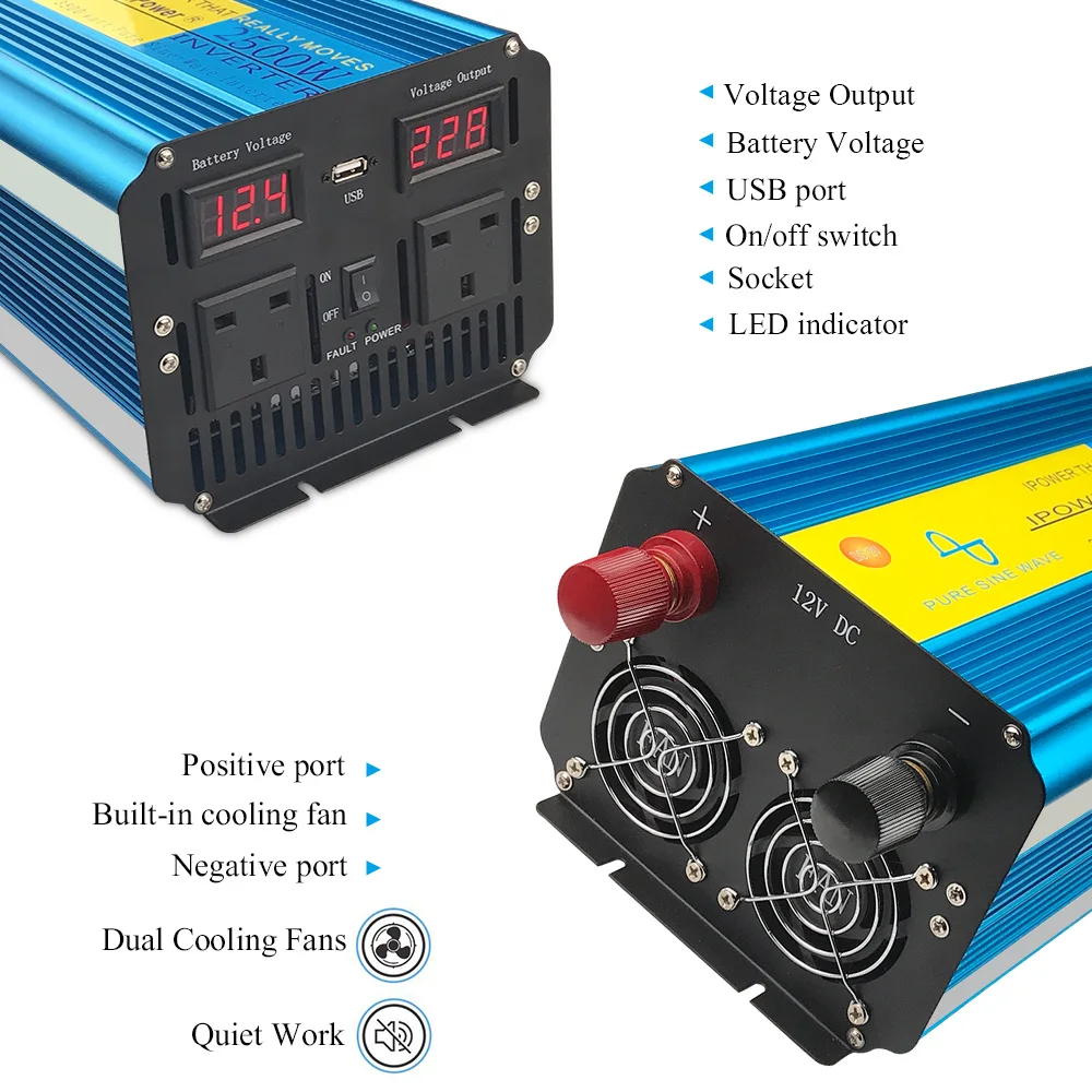 2026 Lvyuan Pure Sine Wave Inverter 5KW 5000W Power Supply DC 12V Inverter 220V Car Power Inverter Voltage Transformer Converter view 3