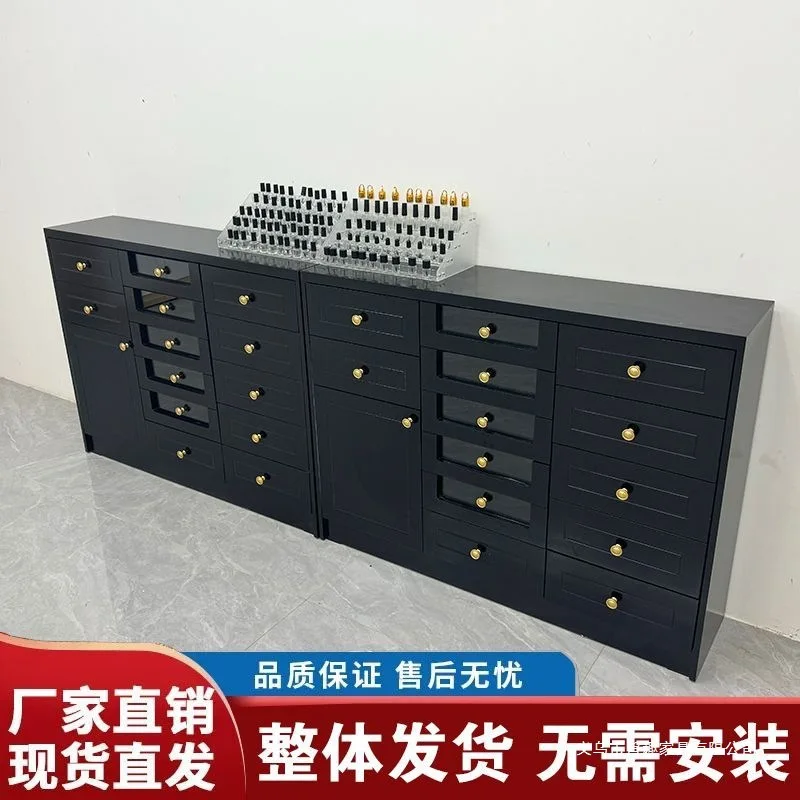 Black Nail Salon  Display  Nail Polish Glue  Storage Drawer  Nail Polish Products Floor