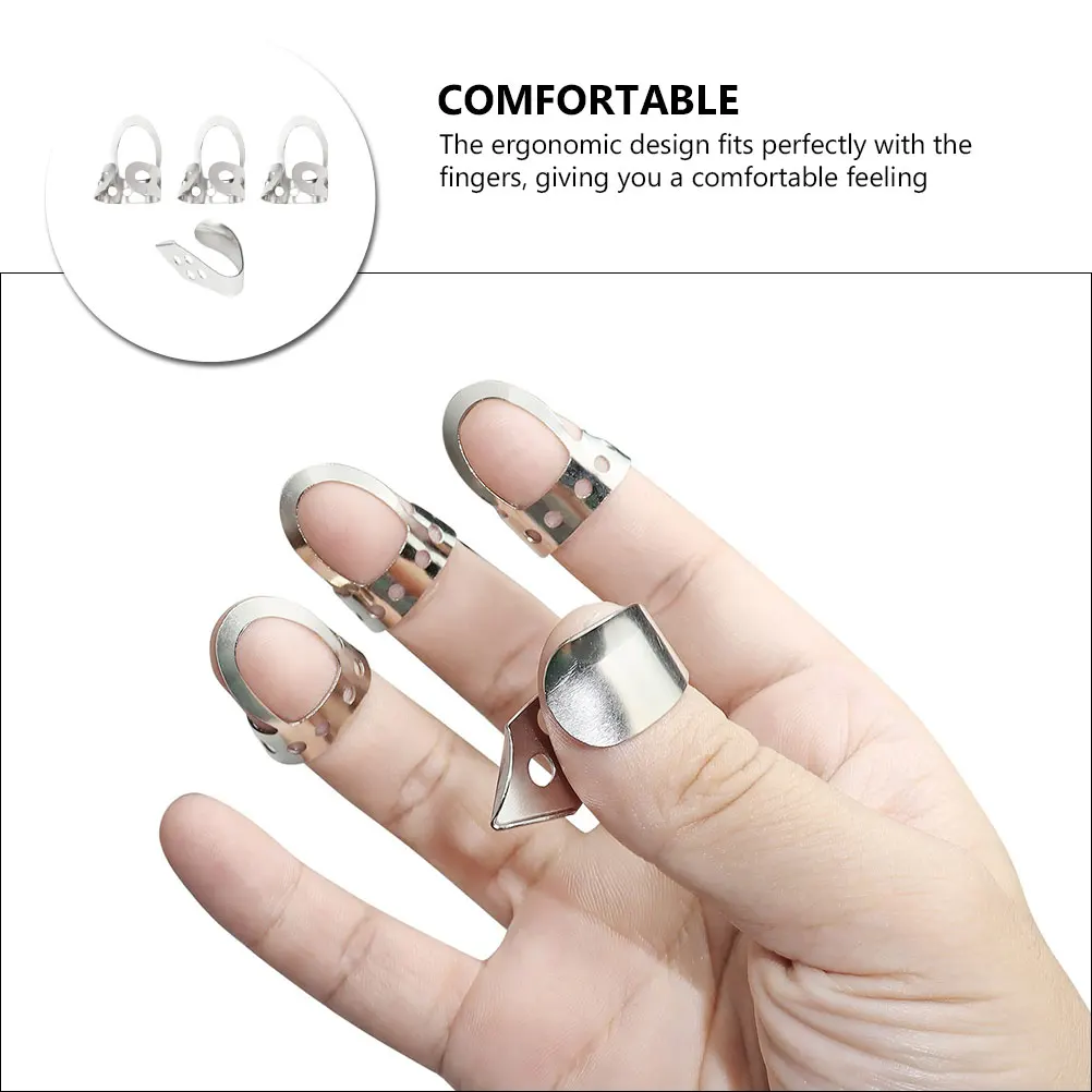 

Metal Guitar Picks Durable Brass Comfortable Ergonomic Design for Banjo Thumb Practical Small Adjustable Accessories Musical