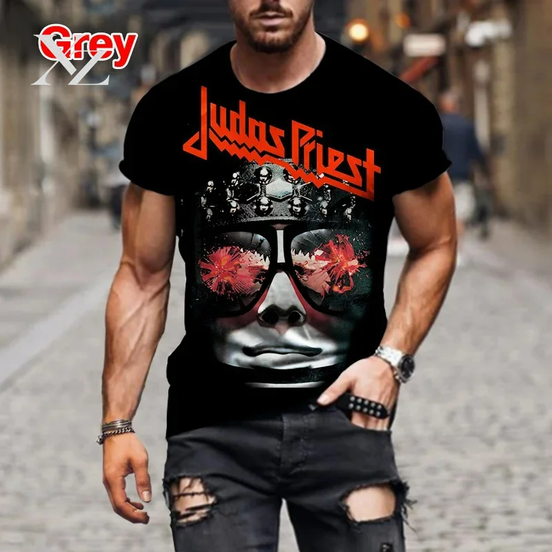 Hot Sale Rock Judas Priest Band 3D Printed T-Shirts for Men Women Summer New Fashion Hip Hop Style Streetwear Tees Top Premium