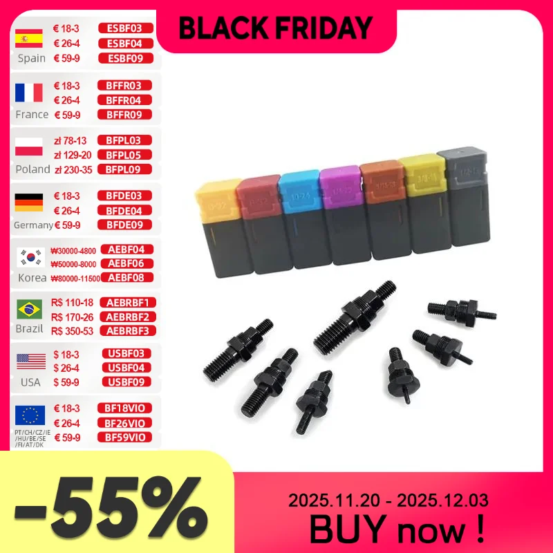 Allsomeリベッターガン部品ねじマンドレルの交換ハンドナットリベットsae 6-32 8-32 10-24 1/4-20 5/16-18 3/8-16 HT2777