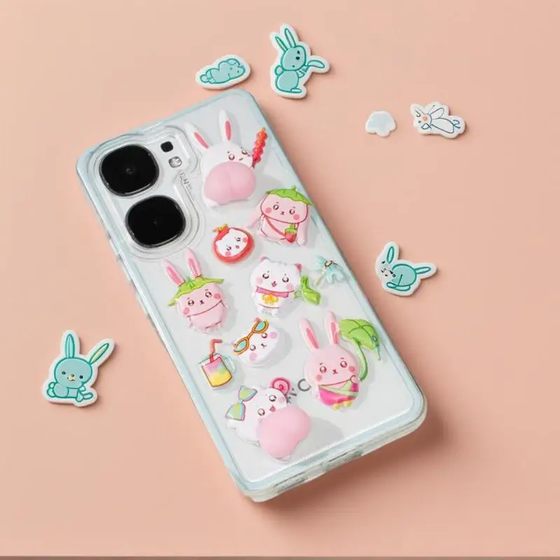 1 قطعة ثلاثية الأبعاد منتفخ لينة الحيوان بعقب ملصقات DIY بها بنفسك سكرابوكينغ ، جراب هاتف الديكور ، الحرف المدرسية