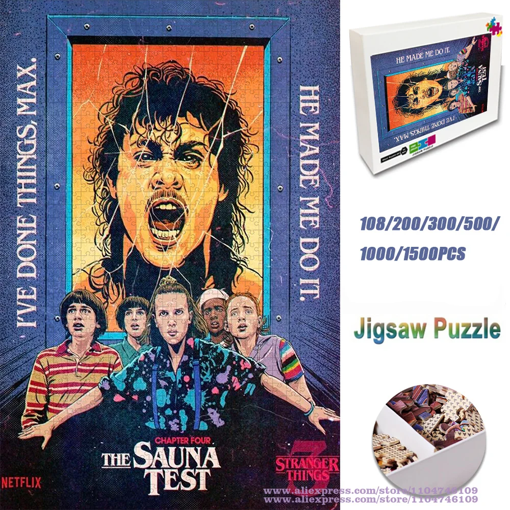 

Stranger Things Season 3 Puzzle Jigsaw The Sauna Test Puzzle 108/200/300/500/1000/1500Pcs Intelligence Puzzles for Kids & Adults