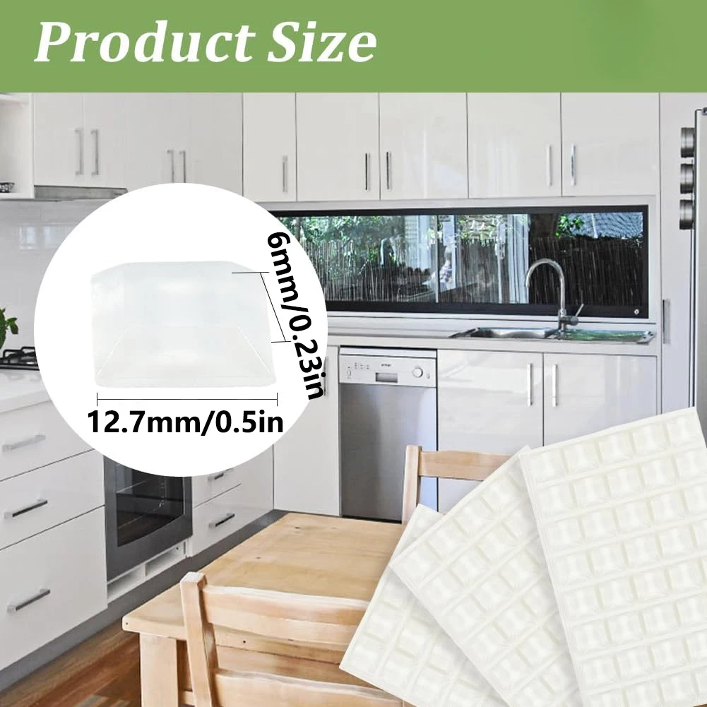 40Pcs Clear Square Anti Collision Bumpers Stickers Adhesive Transparent Non Slip Furniture Pads for Cabinet Door Protection