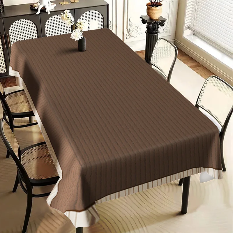 Tablecloth 1 piece - A tablecloth with a brown base and dark patterns, embodying a retro style.