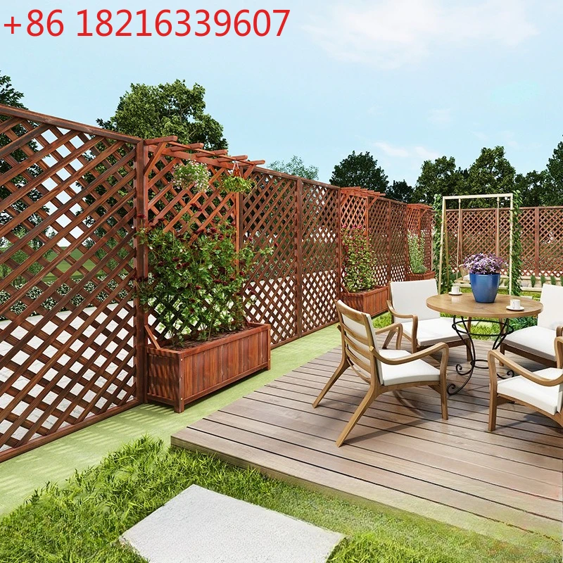 

Antiseptic wood fence outdoor garden courtyard fence grid partition