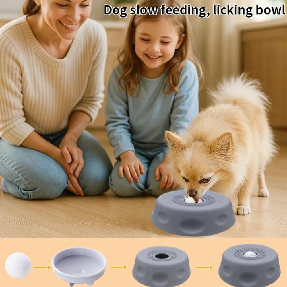 

Food-Grade Silicone Dog Licking Bowl Anti-slip Rolling Ball Pet Feeding Bowl Anti-Choking Dog Treat Bowl Pet Enrichment
