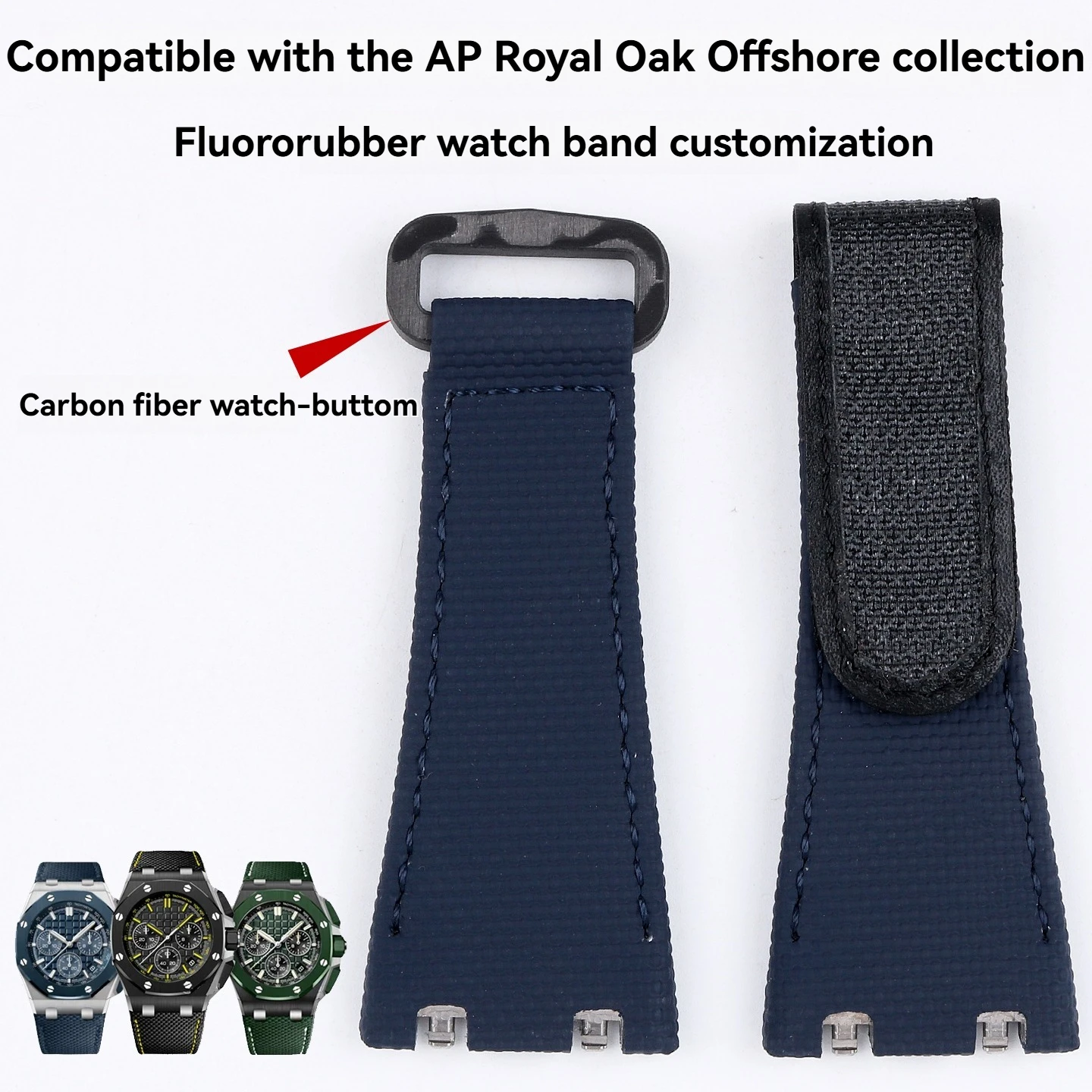 Audemars Piguet Watch Royal Oak - Custom Metal Quick-Release Fluororubber Watch Band