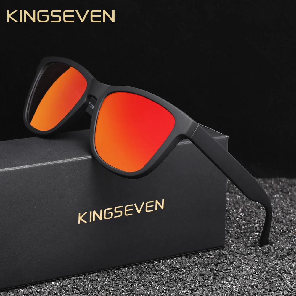 KNGSEVEN Trendy Round Sunglasses Men Women Causal Polarized Anti-UV400 Glasses Outdoor Causal Black Frame Driving Eyewear