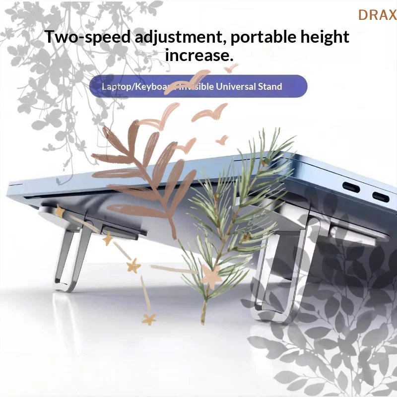 1Pair Foldable Laptop Stand Mini: Portable Keyboard Riser Dual Height Adjustable Non Slip