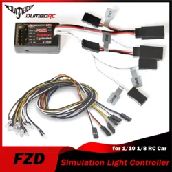 DUMBORC FZD RC Car Simulation Light Controller with 12 LED System Kit for 1/10 1/8 Truck Drift TAMIYA CC01 4WD Axial SCX10 Part