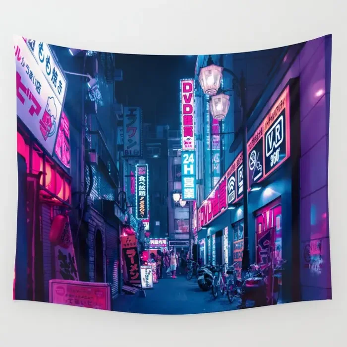 Tokyo 24h Wall Tapestry Background Wall Covering Home Decoration Blanket Bedroom Wall Hanging Tapestries