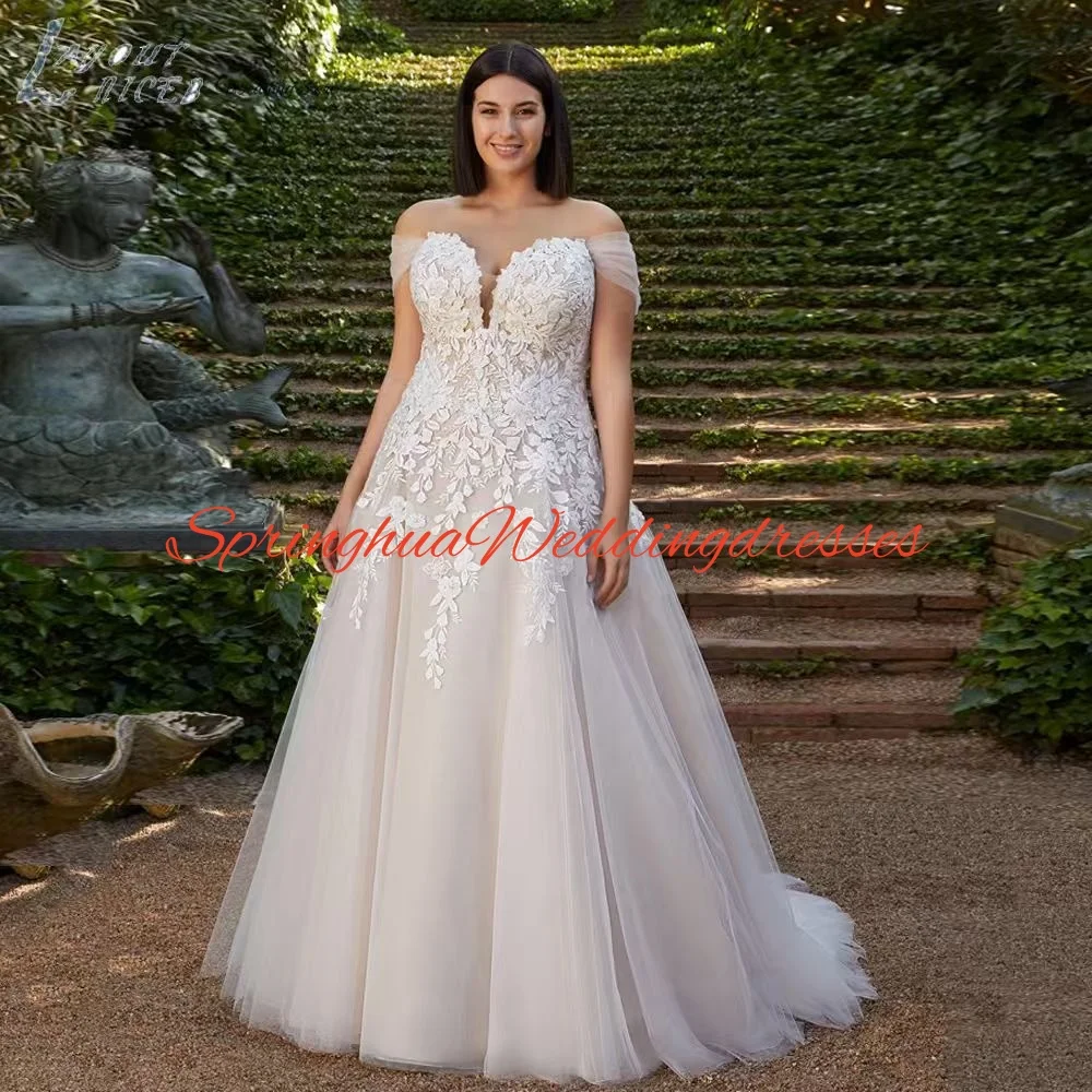 Customize Boho Sweetheart Neck Wedding Dresses Sleeveless Bride Gowns Off Shoulder Vestidos De Novia