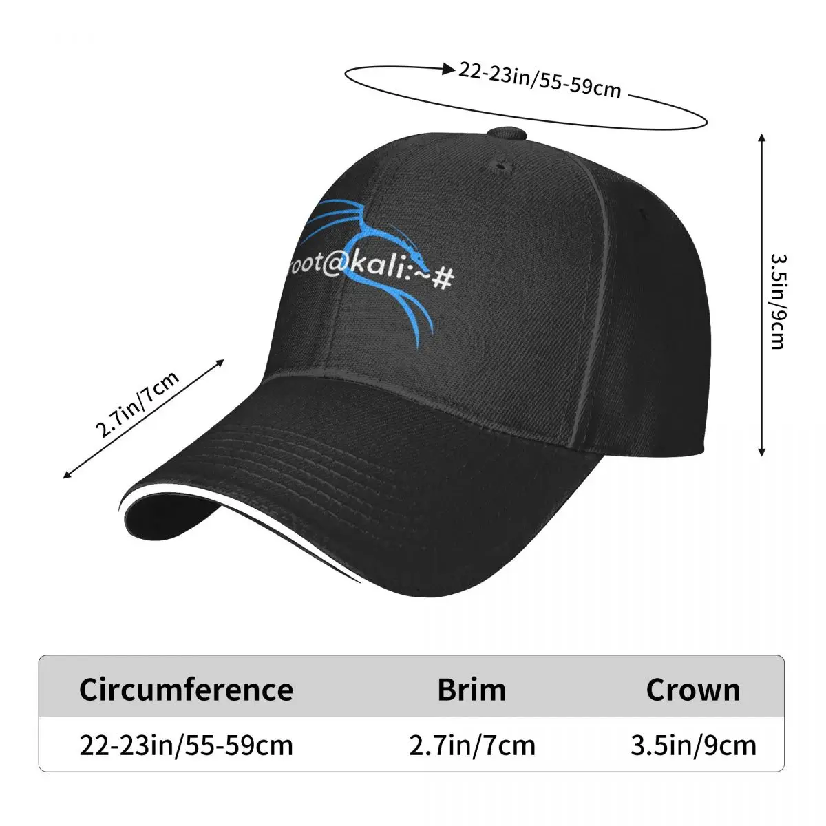 Kali Linux Root User Computer Programmer Multicolor Hat Peaked Women\'s Cap Personalized Visor Outdoor Hats