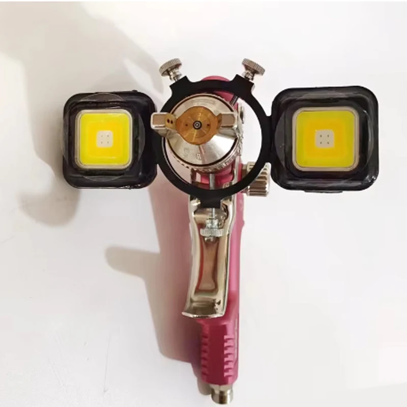 Spray Gun Light Paint Spray Gun USB Lithium Battery Rechargeable Dual Bulb Spray Gun Flashlight