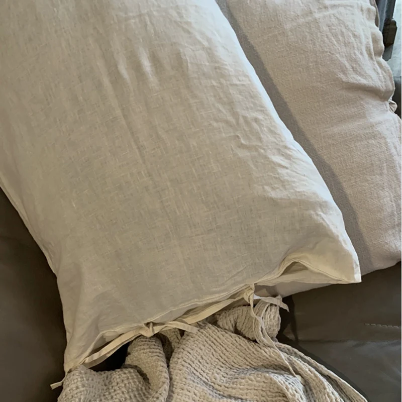 100% Pure Linen Pillowcase Bedroom Pillow Covers, Comfortable Soft Pillow Cases