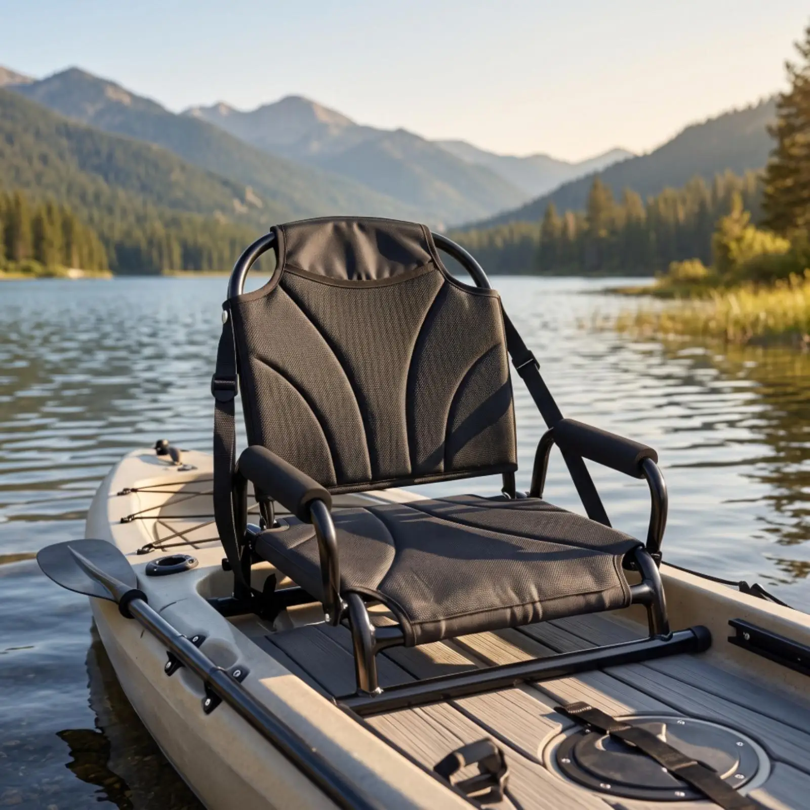 Kayak Seat with Armrests Padded Kayak Seat Ergonomic for Paddleboarding, Fishing