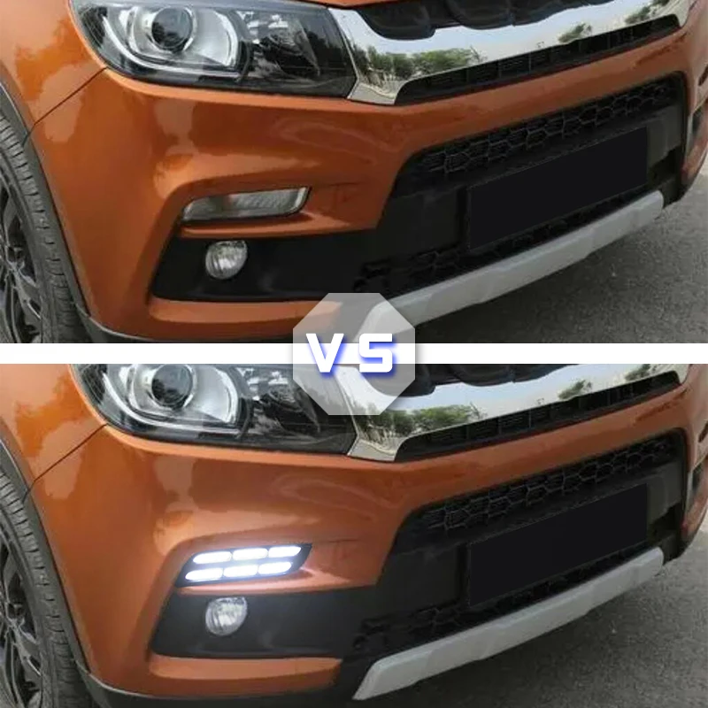 For SUZUKI Vitara brezza 2015 - 2017 LED DRL Daytime Running Lights Daylight with Yellow Turn Signal Styling Light