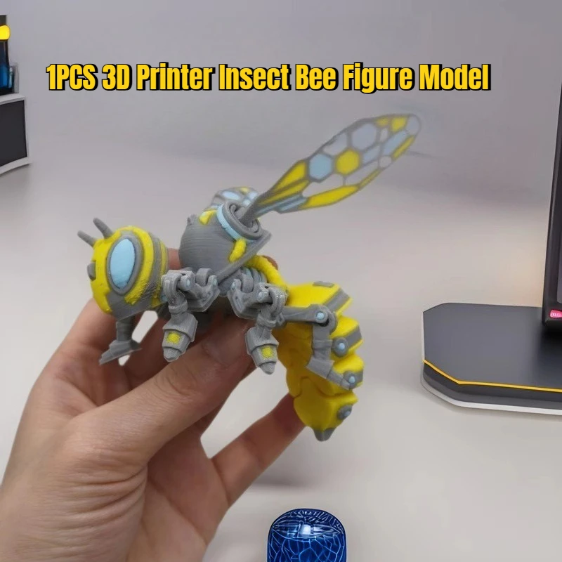 Figura mobile modello Bumblebee anatomicamente accurato Articolo da collezione stampato in 3D con giunti posizionabili per l'arredamento dell'home office