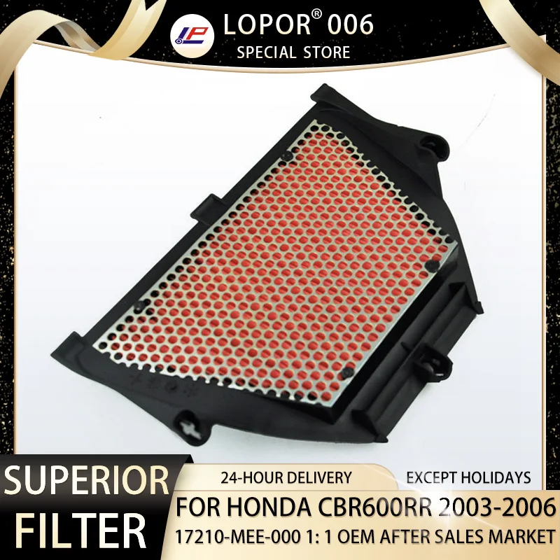 Lopor (Motorcycle Equipments Air Filter Intake Cleaner Element For Honda CBR600 RR-3,4,5,6 2003-2006 17210-MEE-000 HFA1616