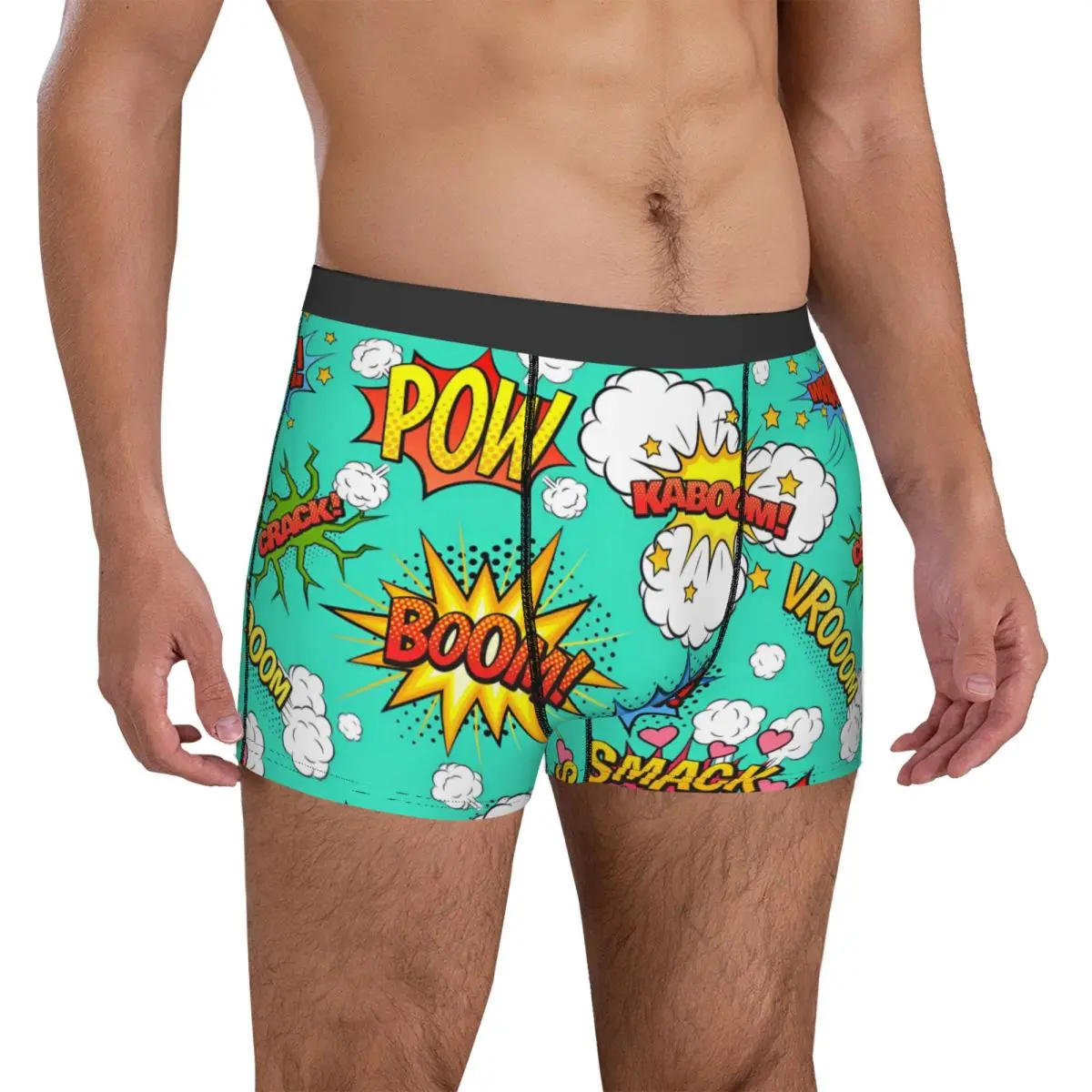 Boom Seamless Comics Shorts Briefs Underwear Hot Sale Man Comfortable Boxer Shorts Printed Plus Size Panties