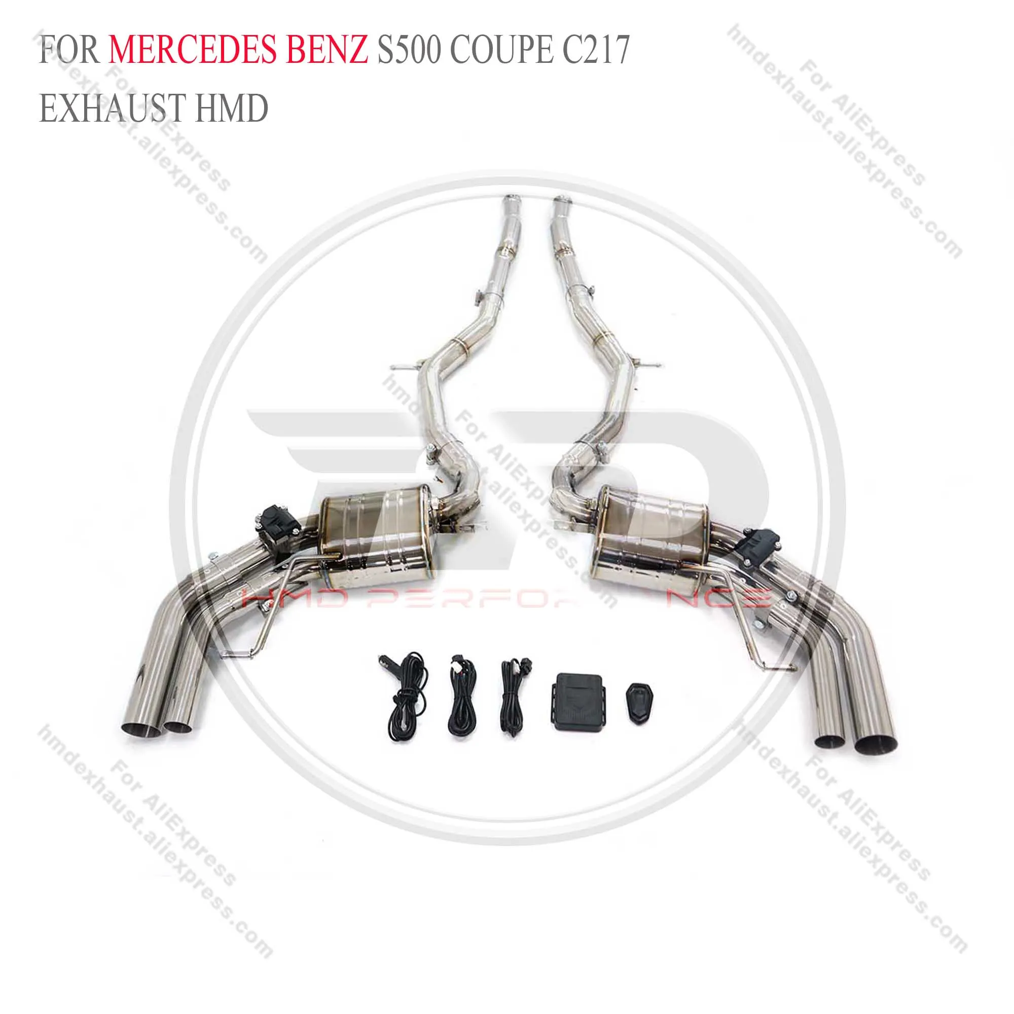 HMD Exhaust Catback for Mercedes Benz S500 coupe C217 stainless steel tail section with AK square tail throat