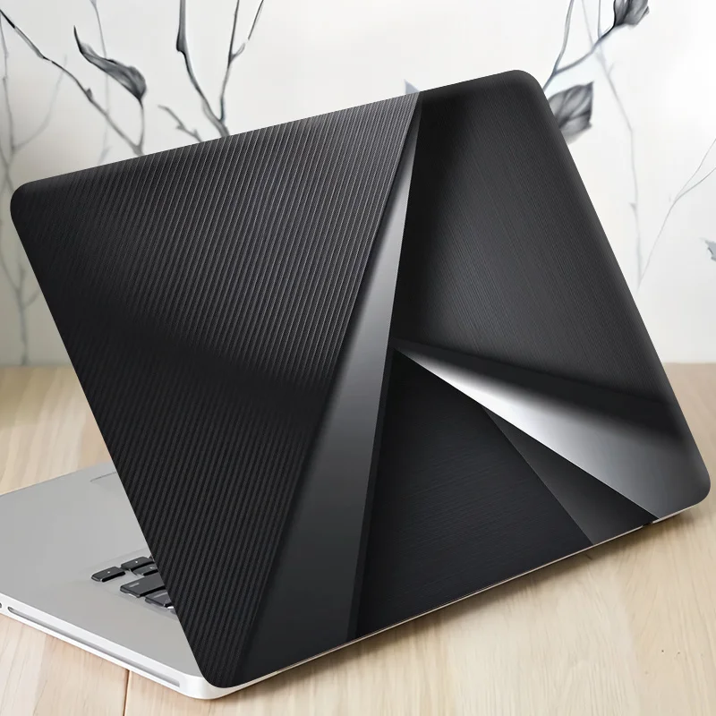 Pack of 3,1Spare,Non-Shedding Black Metal Textured Laptop Sticker-Scratch Resistant Wear Resistant Self-Adhesive Protective Case