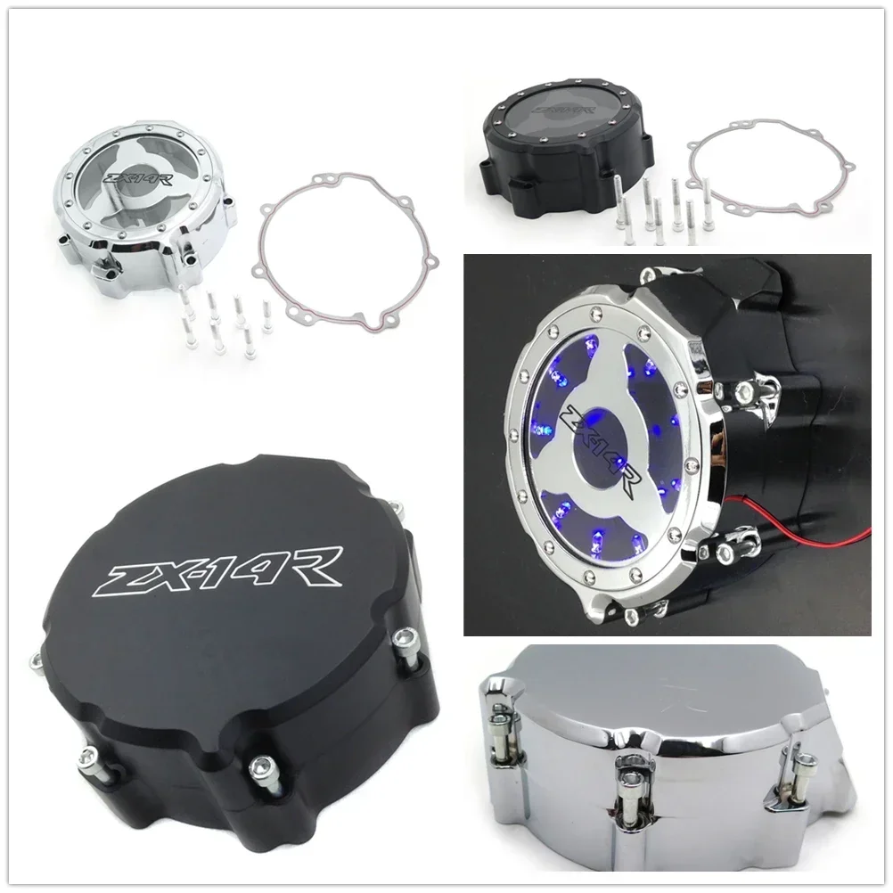 

Motorcycle Left Side Engine Stator Cover See Through for Kawasaki NINJA ZX-14 2006-2011, NINJA ZX-14R/ABS/ABS SE 2012-2022