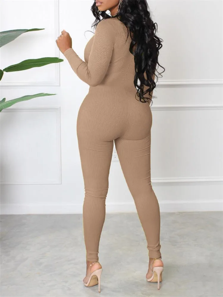 Macacão Esportivo com Zíper Faionable, Calças de Trabalho de Cintura Baixa, Calças Longas Finas, Coleção de Primavera Exclusiva Online