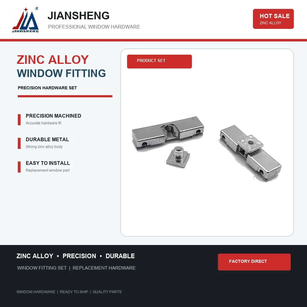 Zinc Alloy Casement Window Corner Lock, Euro Groove Clamp Latch, No-Drill Window Hardware, Model JS-AC801
