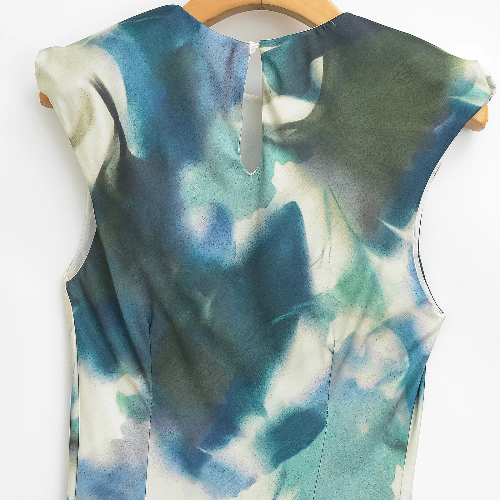 JNLEAOG automne nouveau femmes Faion Satin sensation impression Svel rond Ne Dr 2362 français Sle froncé taille Polyester