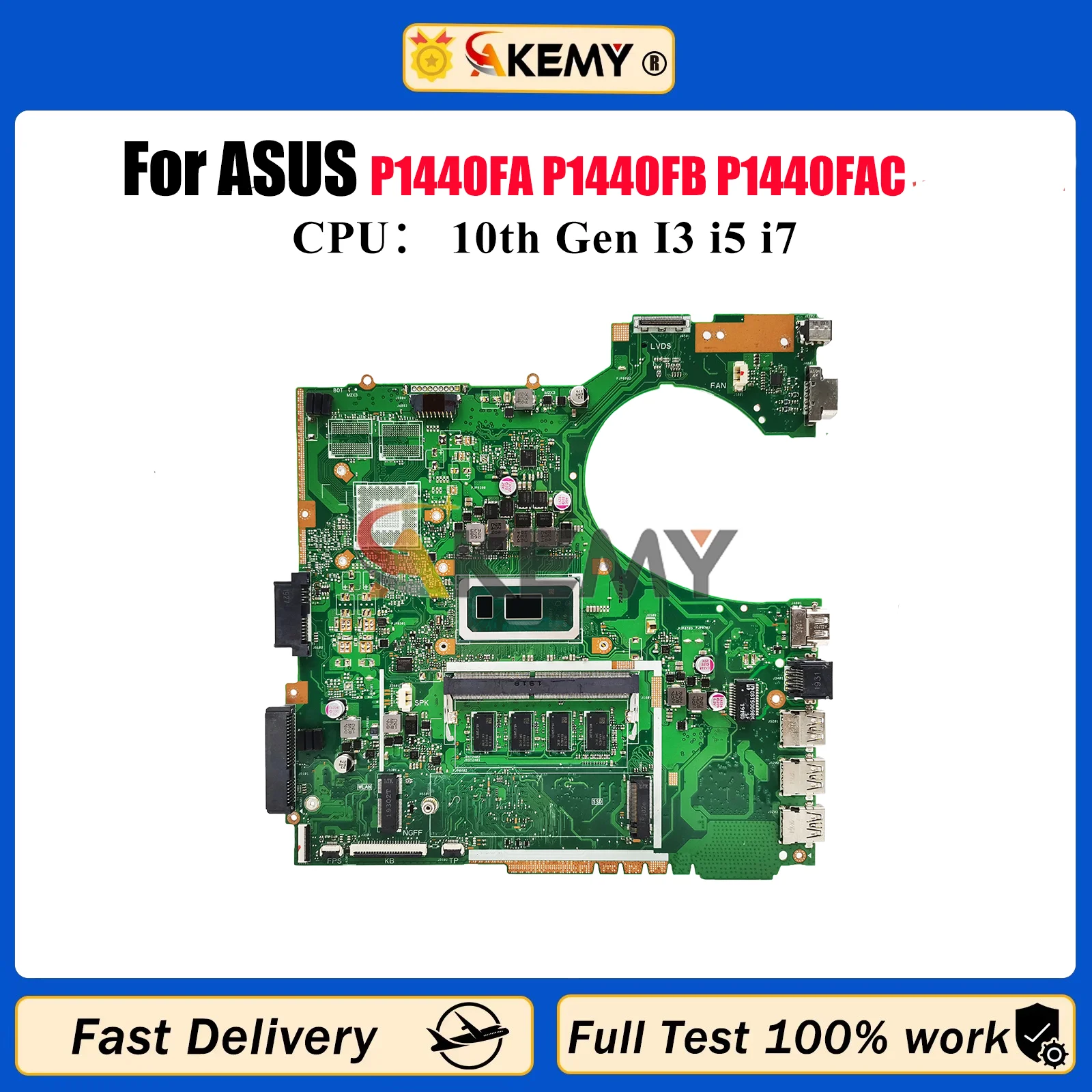

P1440FA Laptop Motherboard For ASUS ProArt P1440F P1440FA P1440FB P1440FAC Mainboard With 10th Gen I3 i5 i7 100% tests OK stk