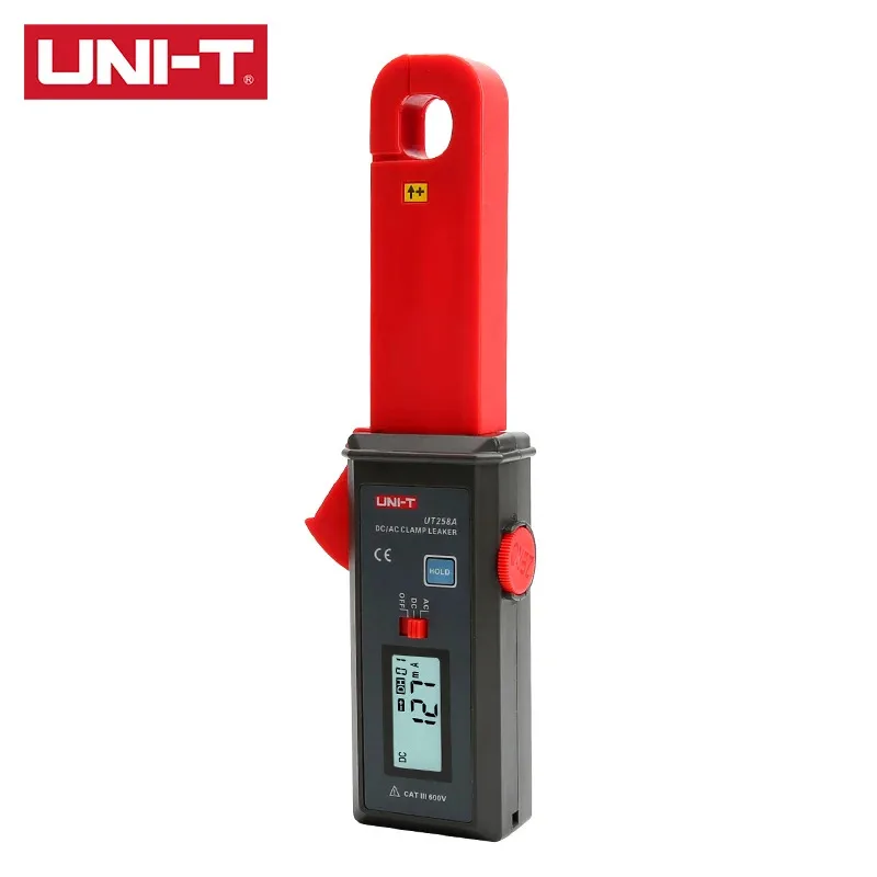 UNI UT258A AC/DC Leakage Clamp Meter 10000 Count Auto Range Measures 0mA-60A AC DC Leakage Current  7mm Jaw RS-232 Interface