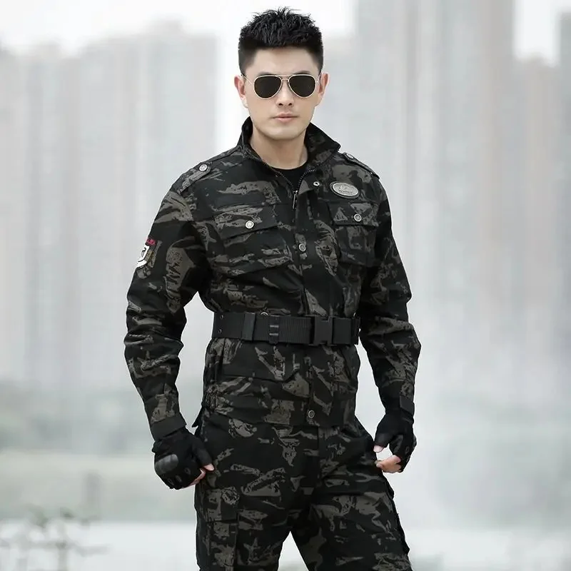 

Military Uniform Tactical Camouflage Clothes Winter Cotton Warm Suit Men Black Hawk US Uniforms Army Hunting Clothing Female