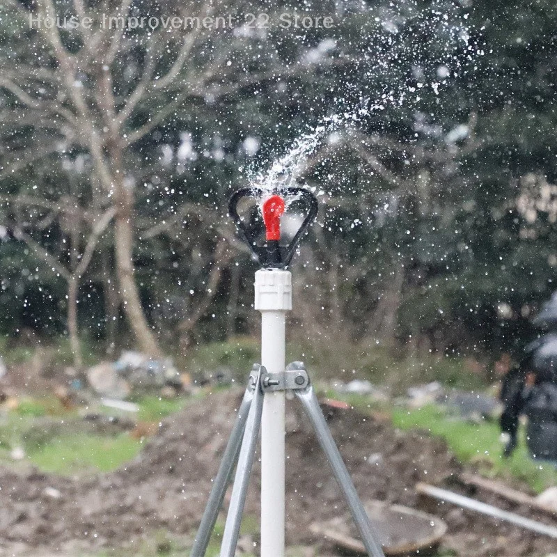 5pcs Garden Water Sprinkler 360 Degrees Automatic Rotation 1/2 Misting Nozzle Plastic Rain Nozzle Irrigation Accessory For Lawn