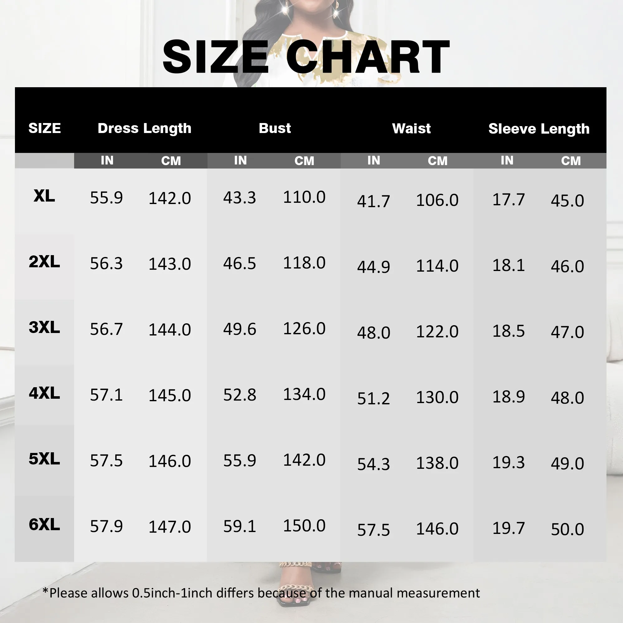 Damen-Kleid mit mittellangen Ärmeln in Übergröße, modisches bedrucktes kleines V-Ausschnitt, lässiges Heimkleid