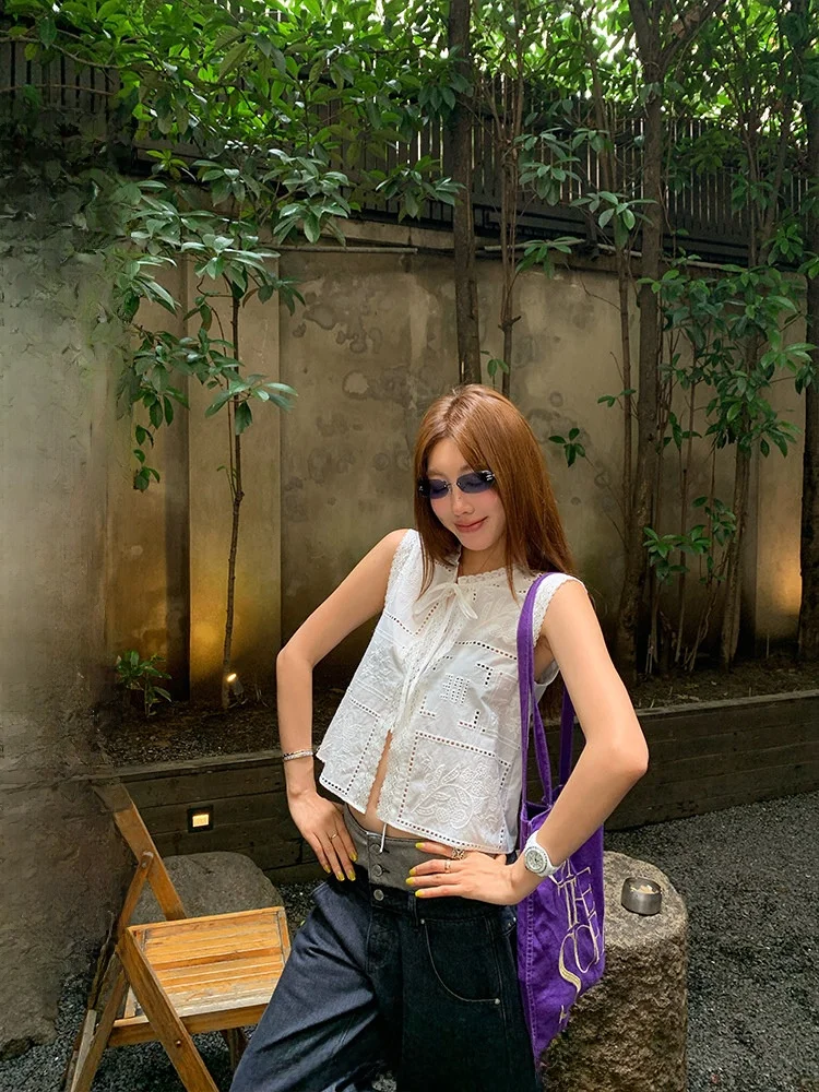 

Ranwear Pure Cotton Lace Trimmed Svel irt Double Version Retro Design Floral Print V-Ne Regular Length Commute Sle