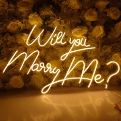 Will You Marry Me Neon Sign USB Powered Led Light Engagement Party Decor Wedding Backdrop Wall Decor Personalized Gift For Her