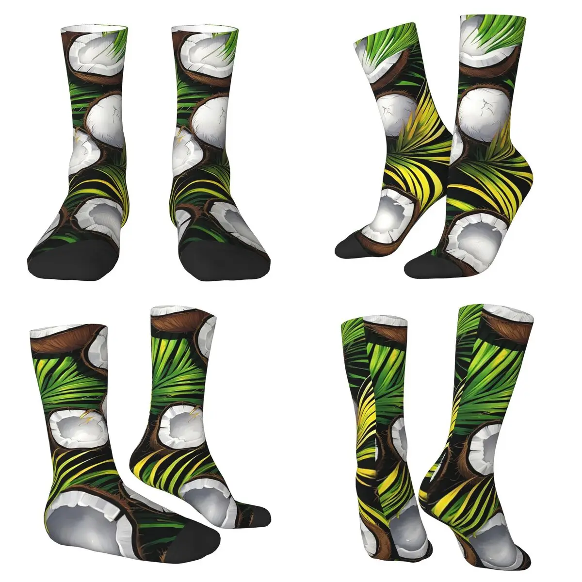 Coconut Milk Drink Element Socks Harajuku Super Soft Stockings All Season Long Socks for Unisex Valentine's Day Gifts