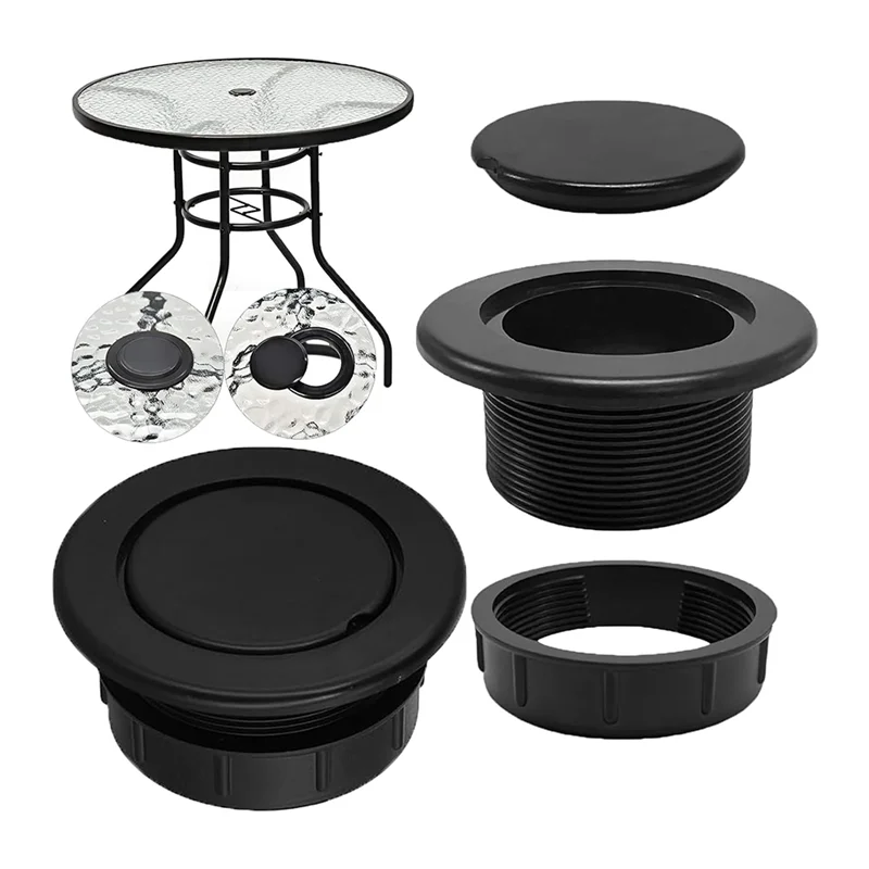 B84B-Umbrella Hole Plug And Cap Set For Patio Tables - Parasol Table Hole Cover And Pole Stabilizer Set