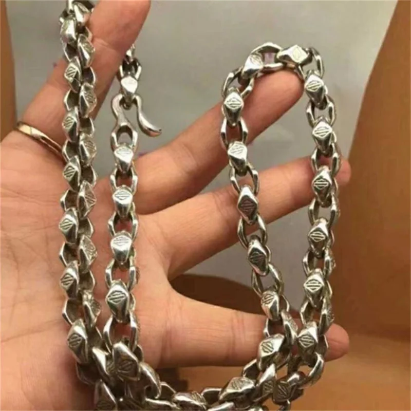 Mai Chuang/ Tibetan Silver Handmade 60cm String type Necklace Pendant Versatile Men and Women Trendy Fashion Personalized Gift