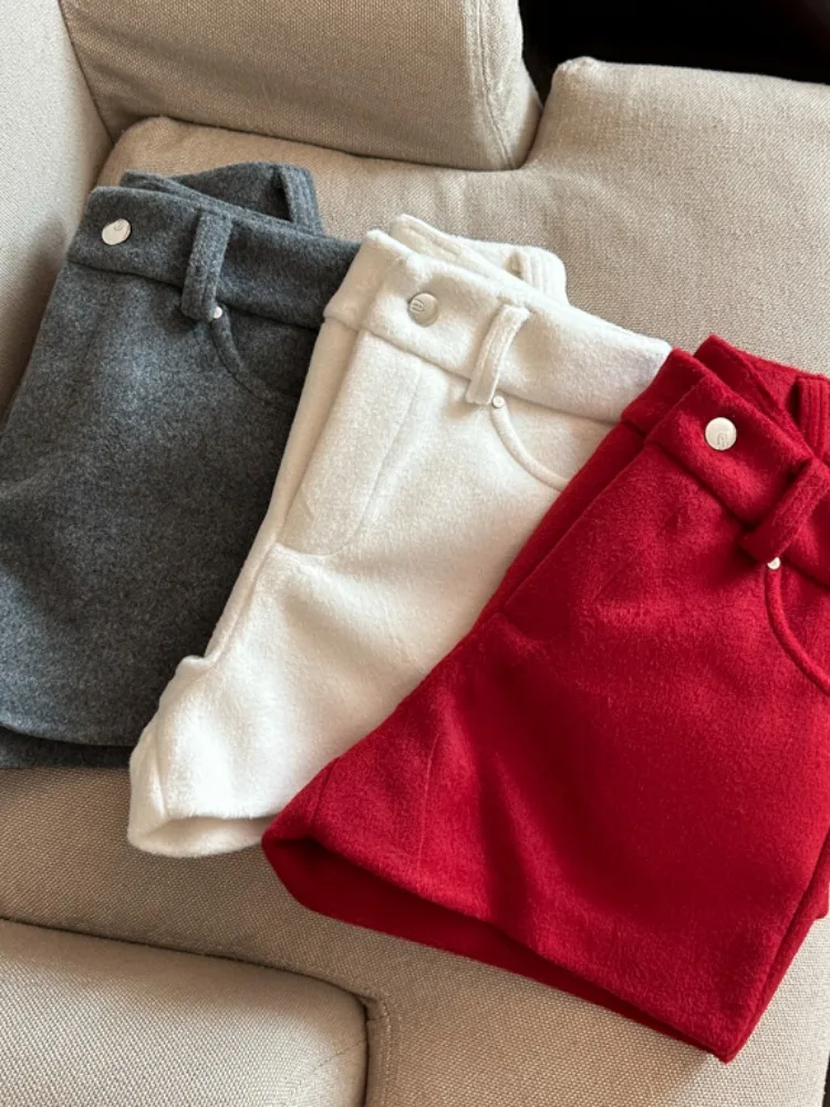 Faion Pantaloni bootcut a vita alta Puro desiderio da donna Strato base in lana sexy Pantaloni casual Allungamento delle gambe invernali