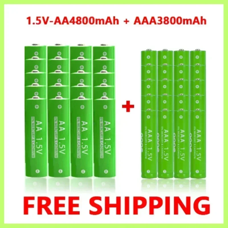 1.5V AA 4800mAh 1.5 V AAA 3800 MAh Rechageable Battery Battery + Free Shipping Battery for Clocks Mice Computers Toys So On 1.5V