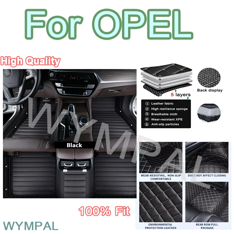Luxury Custom Car Floor Mats For OPEL Zafira C Insignia Grandland X Vectra Corsa E Zafira A accessories interior pads