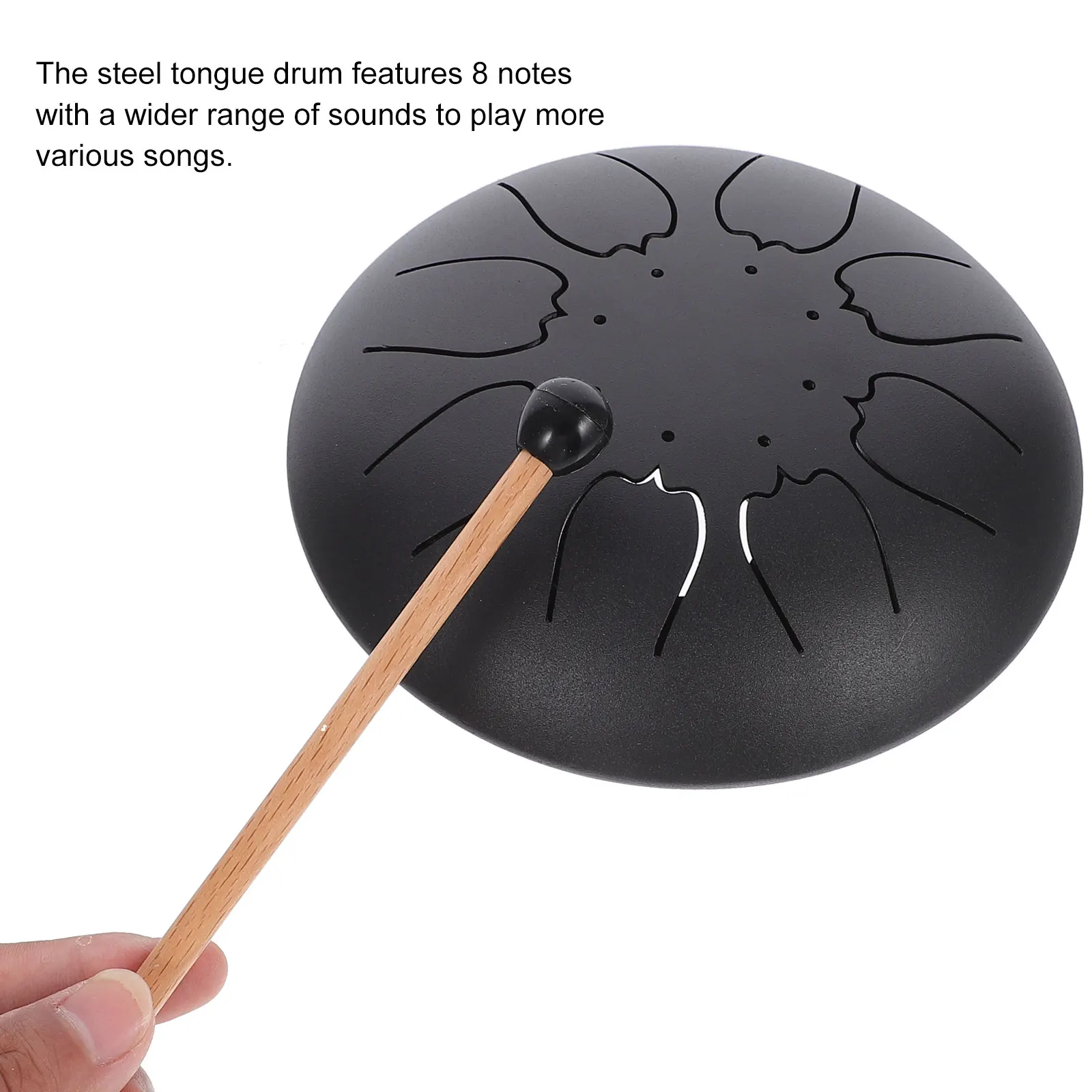 

Steel Tongue Drum 6 inch Portable Ethereal Drum for Music Lovers Scale Sticker Musical Instrument Rubber Support