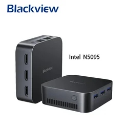 Black view mp80 minipc intel n5095 mini computer 16gb ram lpddr5 256gb/1tb m.2 ssd mini desktop computer micro pc 2.4/5g wifi