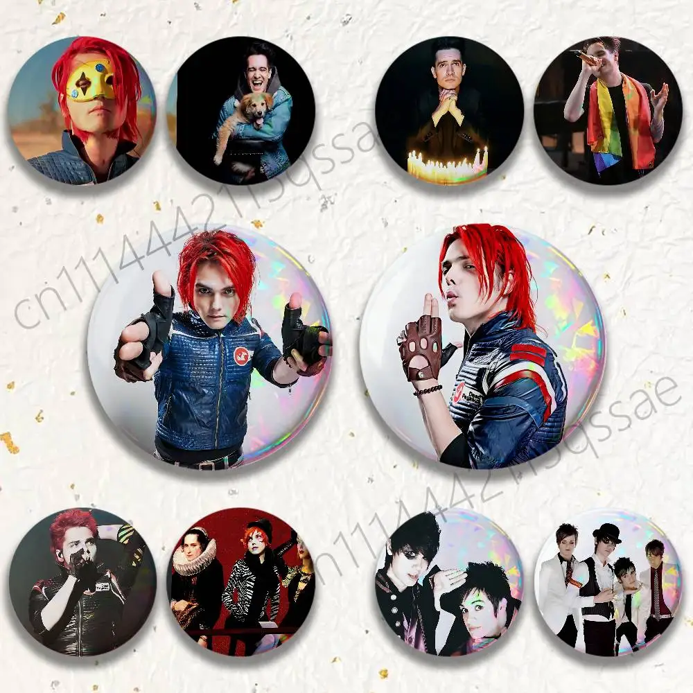 P-Panic At The Disco 25/32/44/58/75mm Badges Tinplate Soft Button Pin Brooch Metal Badge Custom Jewelry Accessorie Hat Bag Lapel