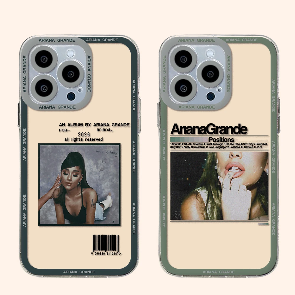 Arianas G-Grande Phone Case For iPhone 15 14 13 12 Mini 11 Pro Max X XR XS 6 7 8 SE20 Plus Soft Silicone Transparent Cover