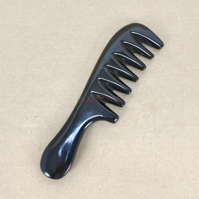 tooth comb Authentic Natural Black Buffalo Horn Comb Large Combs Massage Hairbrush New 7 Tooth Scraping Hairdressing Supplies